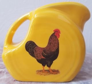 Fiesta Mini Disc Pitcher w/Chicken Belvedere Rooster - Daffodil Yellow - HLC USA