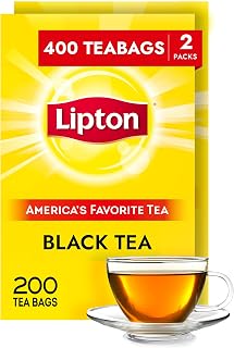 Lipton Black Tea Bags, Hot or Iced, Black tea with Caffeine, 400 Total Bags (200ct - Pack of 2)