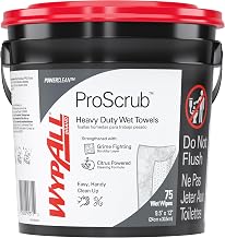 Wypall PowerClean ProScrub Heavy Duty Wet Towels, 6 x 75 Sheets (91371)