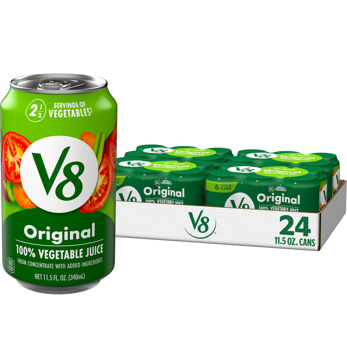 Original 100% Vegetable Juice by V8 – 11.5 Fl Oz (4 packs of 6), Pack of 24, Model 200000015319