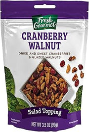 Fresh Gourmet Dried Cranberries & Glazed Walnuts, 3.5oz Bag (Pack of 9)