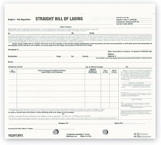 Rediform Bill of Lading, Snap-A-Way Design, Carbonless Triplicate Forms, 8.5" x 7", 250 Freight Forms (44301)