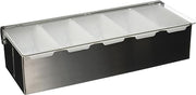 Winco 15" Stainless Steel 5-Compartment Condiment Holder | Organizes condiments, Restaurant service, Great for Organization, Storage and Service Counters