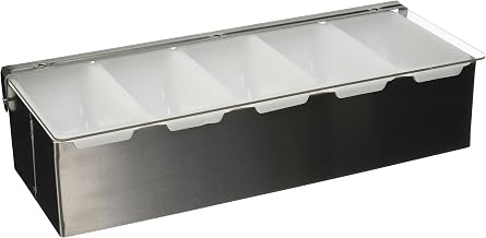 Winco 15" Stainless Steel 5-Compartment Condiment Holder | Organizes condiments, Restaurant service, Great for Organization, Storage and Service Counters