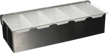 Winco 15" Stainless Steel 5-Compartment Condiment Holder | Organizes condiments, Restaurant service, Great for Organization, Storage and Service Counters
