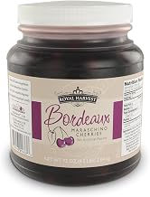 Royal Harvest Maraschino Northwest Noire Cherries with Stem, 72 Ounce | Made with Natural Ingredients | Non-GMO | Premium Dark Cherries