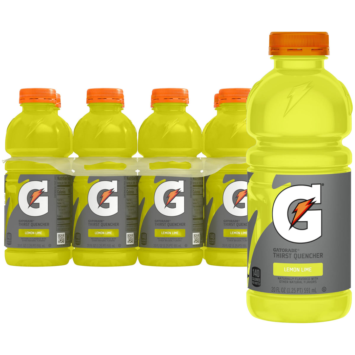 Gatorade Yellow / Lemon Lime / 20 Fl Oz (Pack of 8) Sports Drinks