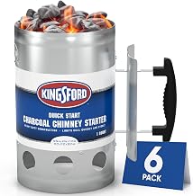 Kingsford Heavy Duty Charcoal Chimney Starter, Large Capacity, 6-Pack