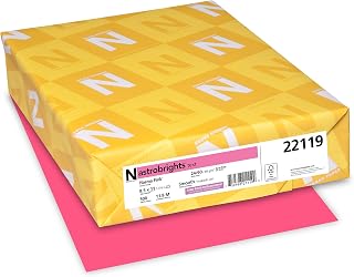 Neenah Astrobrights Color Paper, 24 lb Bond Weight, 8.5 x 11, Plasma Pink, 500/Ream