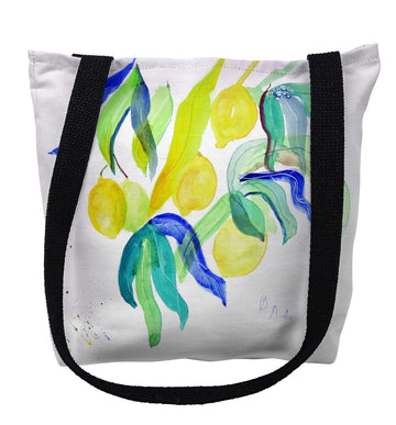 13 x 13 in. Lemon Tree Small Tote Bag by Betsy Drake – Cotton, Black, Model TY1112S
