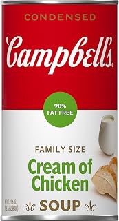 Campbell's Condensed 98% Fat Free Cream of Chicken Soup, 22.6 oz Family Size Can