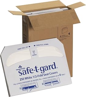 Pacific Blue Select Disposable Toilet Seat Covers by GP PRO (Georgia-Pacific), 1/2 Fold, 47046, 250 Covers Per Pack, 20 Packs Per Case, White