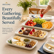 Delling Porcelain Serving Platter Set, 16/14/12 Inch, White