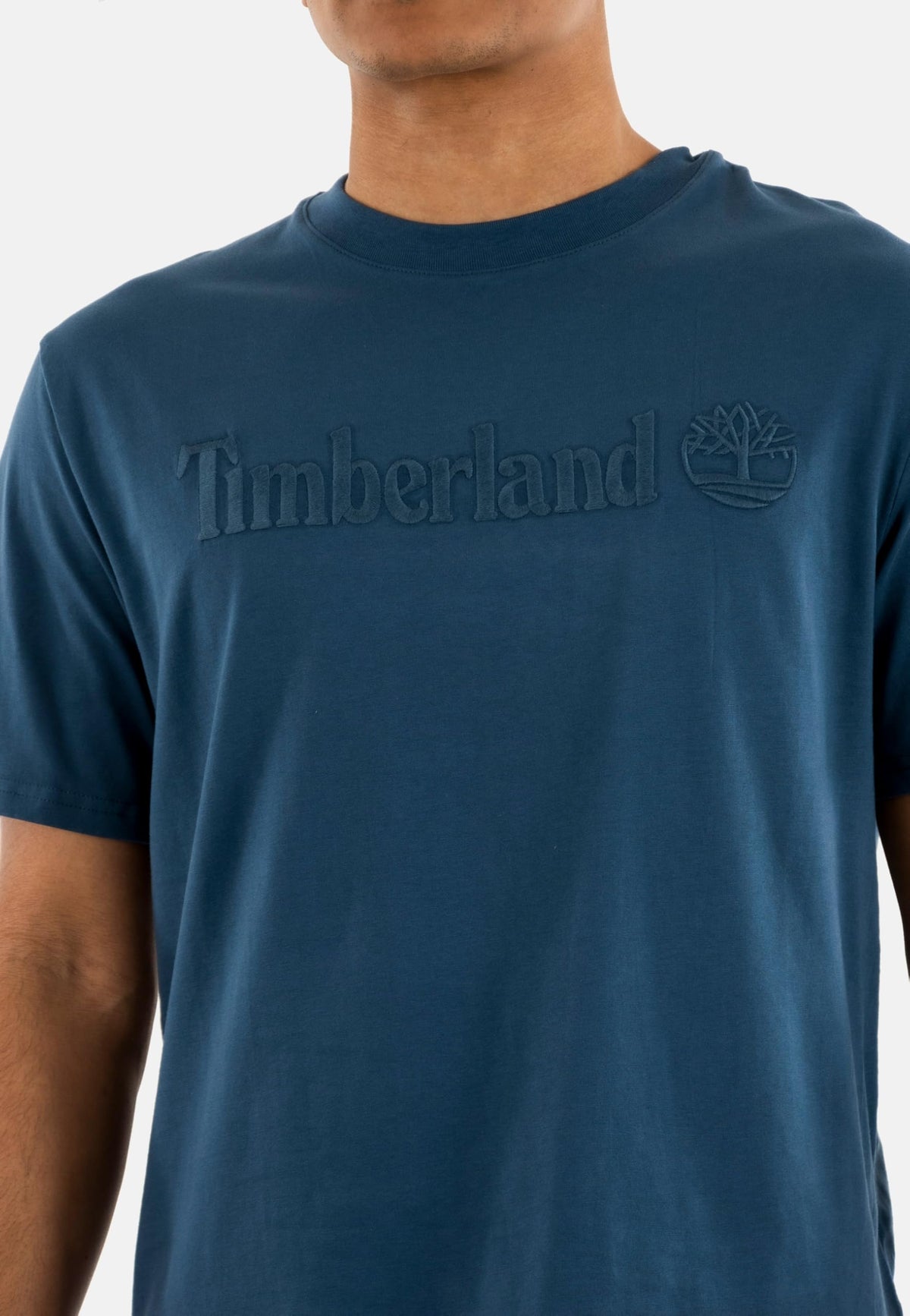 Men's Hampthon Short Sleeve Tee by Timberland – Cotton, Dark Denim