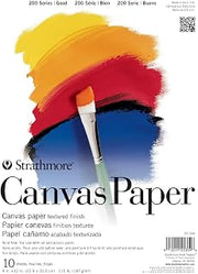 Strathmore 200 Series Tape Bound Canvas Paper Pad, 115 lb. Canvas Texture, 9 X 12 inches, White, 10 Sheets (25-309)