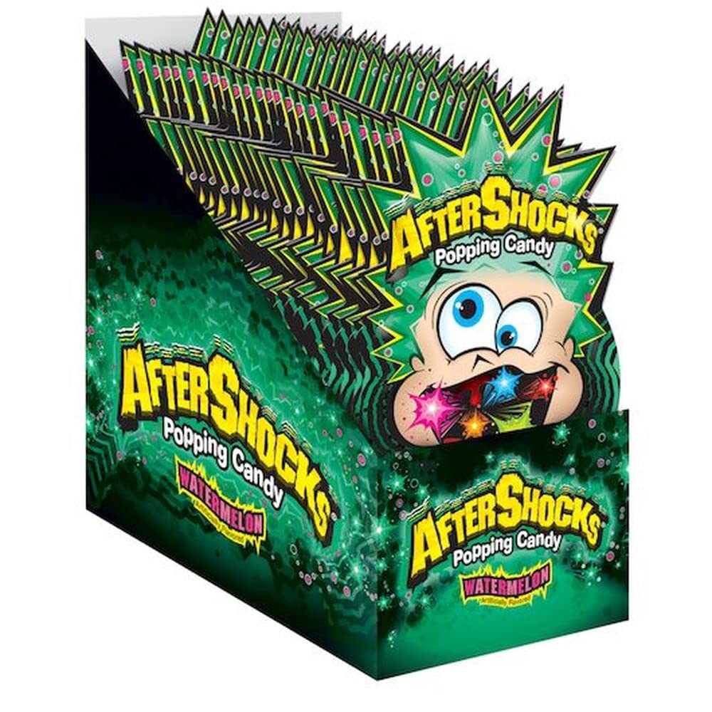 Aftershocks Watermelon Popping Candy - 24 per pack - 8 packs per case by The Foreign Candy Company, Inc. – Pack of 24