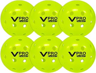 Vulcan | VPRO Flight Outdoor Pickleball Official Ball of the PPA Tour & MLP | 3, 6, 12, 36 & 100 Ball Pack | Hi-Vis Yellow