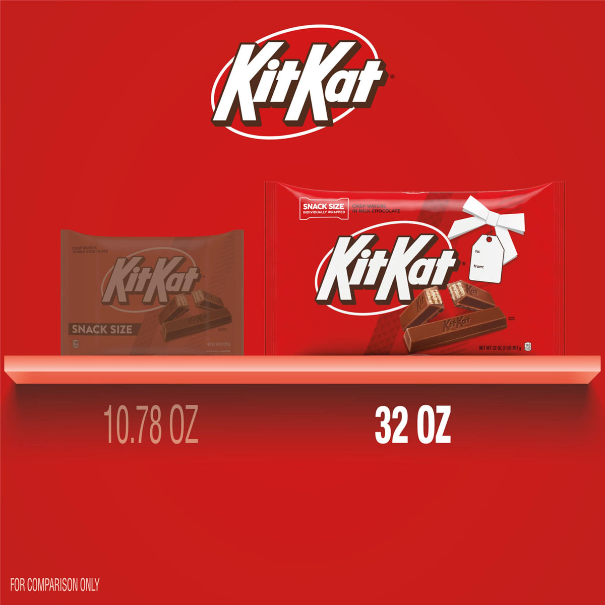 Milk Chocolate Wafer Snack Size by Kit Kat – 32 Ounce (Pack of 1), brown, Model 00034000259106