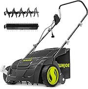 Sun Joe Electric Dethatcher & Scarifier, Corded, with 8-Gal Bag, AJ801E | 12.6-Inch Cutting Width, 12-Amp Motor - Heavy-Duty Yard Trimmer for Lawn Maintenance
