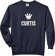 Curtis the King/Crown & Name Design for Men Called Curtis Comfort Colors Adult Sweatshirt