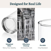 Heavy Base Drinking Glasses Set of by Libbey – 15.5 oz, 15.5 ounces, Glass, Heavy Base, Pack of 8