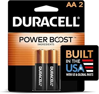 DURACELL Coppertop AA Batteries, 2 Count, 12-Year Shelf Life, Long-lasting
