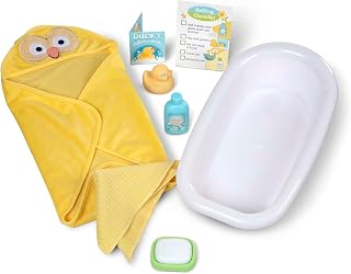 Melissa & Doug Mine to Love Deluxe Baby Care Play Set (48 Pieces – Doll + Accessories to Feed, Bathe, Change, and Cuddle)