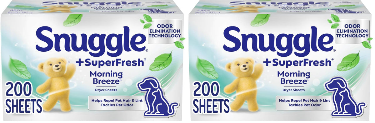 Snuggle Azul sparkle / 200 Count (Pack of 2) / Morning Breeze Dryer Sheets