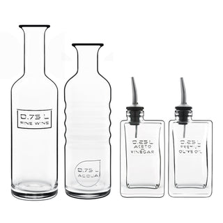 Glassware Set by Luigi Bormioli – 4 piece set, 1 liters, Glass, Clear, Pack of 4