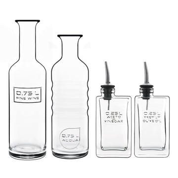 Glassware Set by Luigi Bormioli – 4 piece set, 1 liters, Glass, Clear, Pack of 4