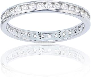 Sterling Silver mm Round Channel Set Eternity Ring