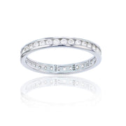Sterling Silver mm Round Channel Set Eternity Ring by DECADENCE – Metal, Silver