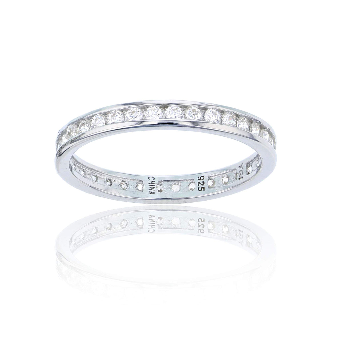 Sterling Silver mm Round Channel Set Eternity Ring by DECADENCE – Metal, Silver