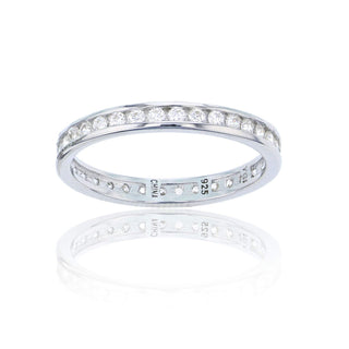 Sterling Silver mm Round Channel Set Eternity Ring by DECADENCE – Metal, Silver