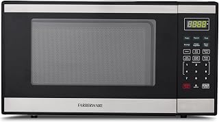 Farberware 1.3 Cu. Ft. Countertop Microwave Oven – 1000 Watts Power, Auto Cook Settings, Defrost, Easy Clean and Child Safety Lock - Stainless
