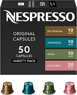 Nespresso Original, Master Origin Variety Pack, 50-Count Espresso Pods