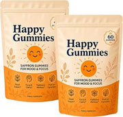 Saffron Gummies for Kids, Calm, Focus 60 Gummies ，2PC | Mood Wellness & Restful Sleep Support, Natural Fruit Flavor, Easy to Take or Mix with Smoothies or Yogurt