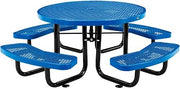 Global Industrial 46" Child Size Round Expanded Picnic Table, Blue