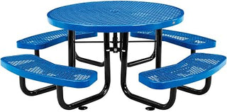 Global Industrial 46" Child Size Round Expanded Picnic Table, Blue