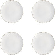 10 Strawberry Street Gilded Snowflake Embossed Dinnerware (4, 10.5" Dinner Plate)