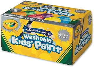 Crayola Washable Metallic Paint Set, 2-Ounce, 6 Count