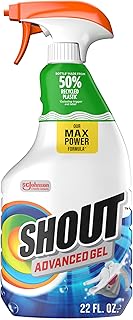 SHOUT Advanced Laundry Stain Remover Gel for Clothes Laundry, Breaks Down Stubborn, Dried-in, and Tough Stains, 22oz Spray (Packaging May Vary)