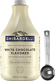 Ghirardelli White Chocolate Flavored Sauce, 87.3 oz with Barista Spoon