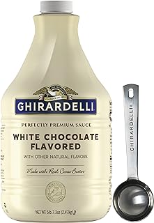 Ghirardelli White Chocolate Flavored Sauce, 87.3 oz with Barista Spoon