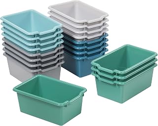 ECR4Kids Scoop Front Storage Bin, Multipurpose Organization, Contemporary, 20-Piece