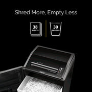 PowerShred 425i 38-Sheet Strip-Cut Shredder () by Fellowes – Strip-Cut, 30.0 gallons, Plastic With Metal Blades, Black, Model 38420