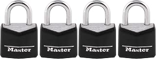 Master Lock 121T Padlock, Covered Aluminum Lock, 3/4 in. W, Black, 2-Count (Pack of 2)