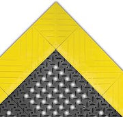 NoTrax 620 Diamond Flex-Lokâ„¢ Ergonomic Modular Drainage Mat, 30" X 96" Black/Yellow