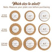 Bavify Round Woven Placemats, 13 Inch Diameter, Set of 10, Natural