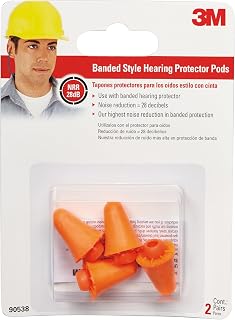 3M Replacement Pods for Banded Protector 9537, NRR 28 dB, 2-Pair